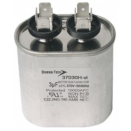 Diversitech Motor Run Capacitor, 370V, Oval 37100H