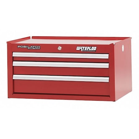 Waterloo Intermediate Chest, 3 Drawer, 26", Red PIN-263RD