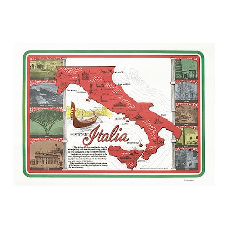 Hoffmaster 10" x 14" Historic Italia Paper Placemats, PK1000 702022