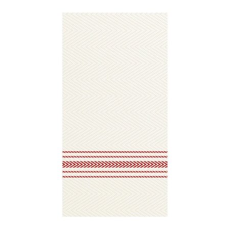 HOFFMASTER White/Red Dinner Napkin, 1/8 Fold, PK100 FP1110