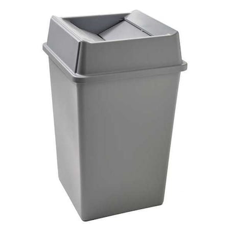 Rubbermaid Commercial Slim Jim 35 gal Square Slim-Profile Plastic Can, Gray, None, LLDPE, 19 1/2 in 59JM13
