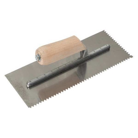Midwest Rake V-Notch Trowel, 11" L x 4-1/2" W x 1/4" H 47403