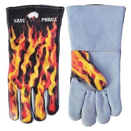 Save Phace Welding Gloves, w/Flame Graphics, XL 3012718