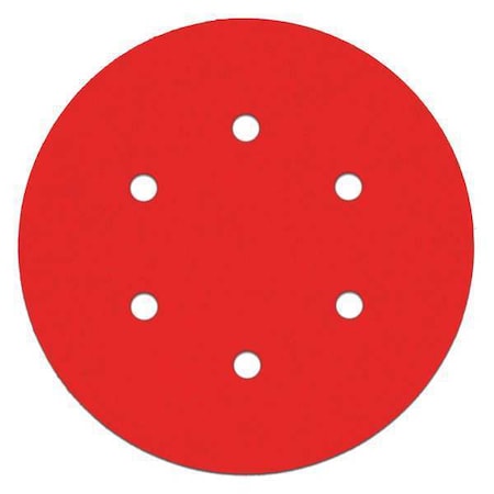 Diablo Sanding Disc, Hook/Loop, 6Hole, 6", 60G, PK10, 6" Dia, 6 Hole, Ceramic, 60 Grit DCD060060H10G