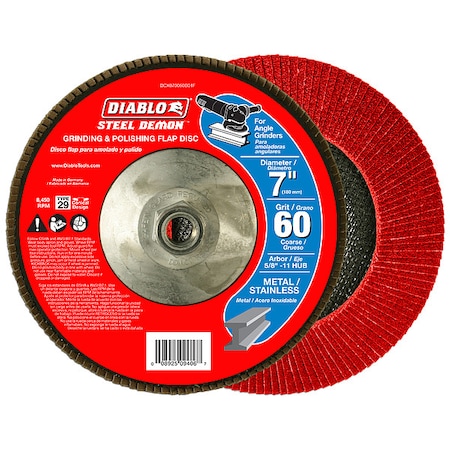 Diablo Grinding/Polishing Flap Disc, 7", 60G DCX070060B01F