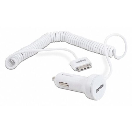 Energizer IPod/iPad, Car Charger, 8ft., Coil Cord, 12V ENGCCIPDW