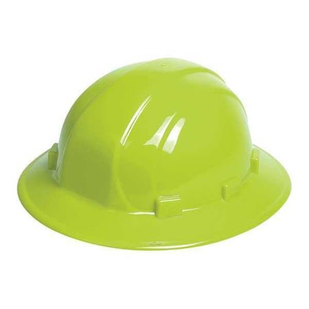 Erb Safety Full Brim, Ratchet Hat, Hi Vis, Lime 19920L