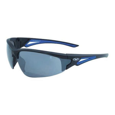 Global Vision Leverage, Safety Glasses, Mirror Lens, Blue Frame LEVBLFM