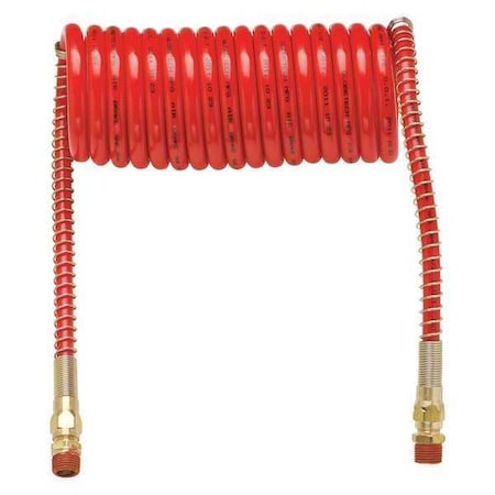 Globetech Manufacturing Coiled Airline, 15ft., 12 Leads, Red 151212R