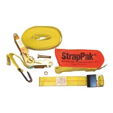 Kinedyne Ratchet Strap, with Wide Handle, 2"X27ft. KL512720PAK