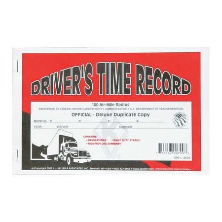 Jj Keller Drivers, Time Record, Deluxe, Log Book 91-L