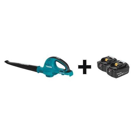 Makita LXT(R) 36 V Battery Powered Leaf Blower Kit, 155 cfm, 208 mph, Battery Included, 60.6 dBA XBU01Z + BL1840B-2