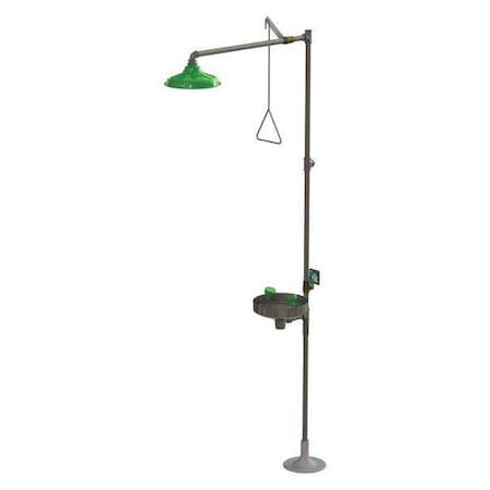 Compliant Combination Emergency Shower & Eyewash, ABS Plastic Heads and SS Bowl 17021