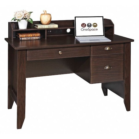 Onespace Executive Desk Executive Desk with Hutch and USB Chargr, 21-1/2" D X 36-1/4" H, 47-1/4" W X 50-1617