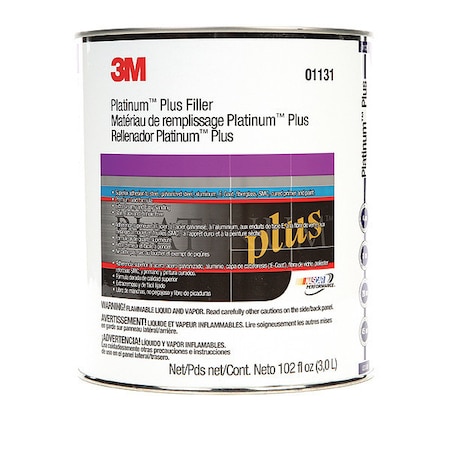 3M Plus Body Filler, 1 gal, Can, Gold 01131