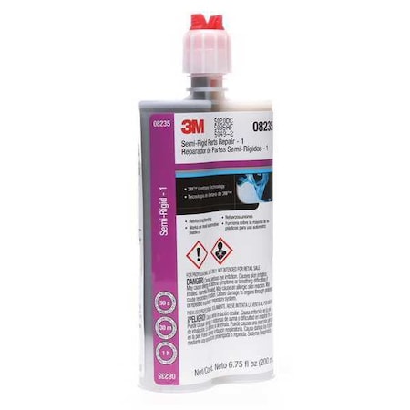 3M Semi-Rigid, Parts Repair, 200 mL, Black, PK6 08237