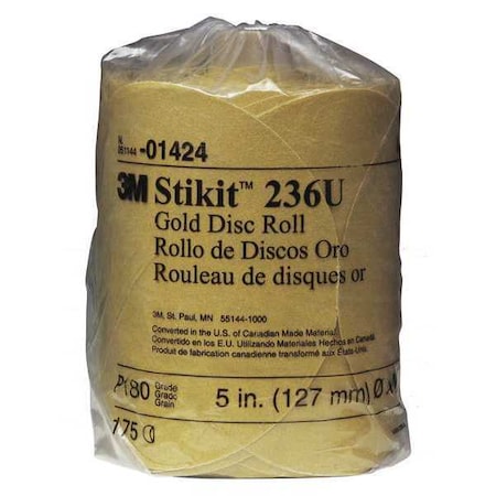 3M Gold Disc, Roll, 6", 180 Grit, PK6 01439