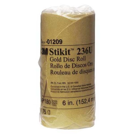 3M Gold Disc, Roll, 6", 180 Grit, PK900 01209