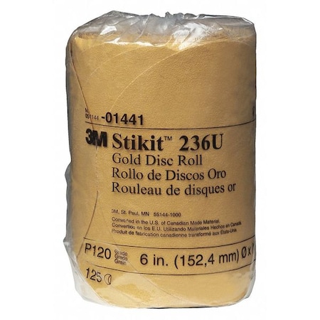 3M Gold Disc, Roll, 6", PK1250 01441