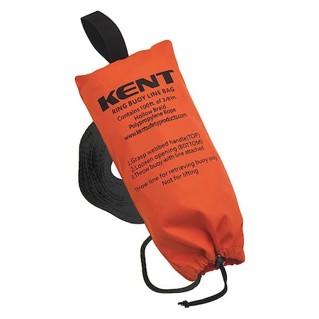 KENT SAFETY Ring Buoy Line Bag With 100ft. Rope 152500-200-999-17