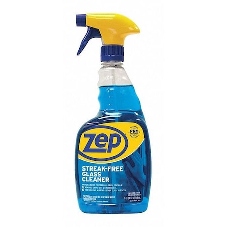 Zep Liquid Glass Cleaner, Blue, Pleasant, Jug, 12 PK