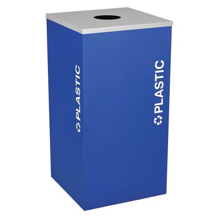 Ex-Cell Kaiser Square Square Bin, Plastic, Steel, 24 gal., Royal, Royal Blue, Steel, LLDPE RC-KDSQ-PL RYX