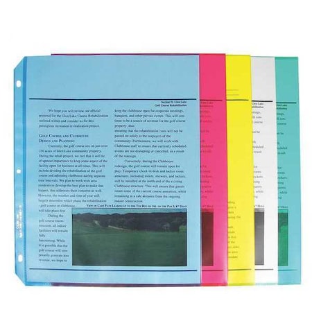 C-Line Products Color Page Protector, Poly, 11 x 8.5", PK50 62010