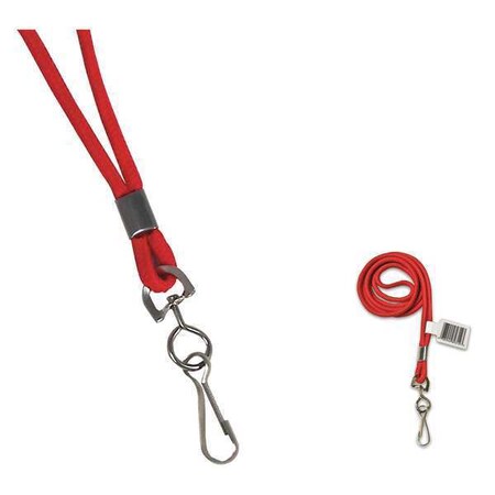 C-Line Products Standard Lanyard, Swivel Hook, Red, PK48 89314BNDL48EA