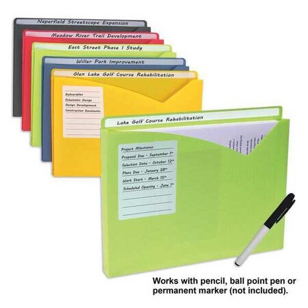 C-Line Products File Jackets, Poly, Assorted, PK20 63160BNDL2PK