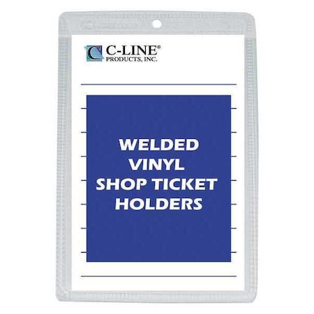 C-Line Products Shop Ticket Holder, Vinyl, Clear, 5x8", PK50 80058
