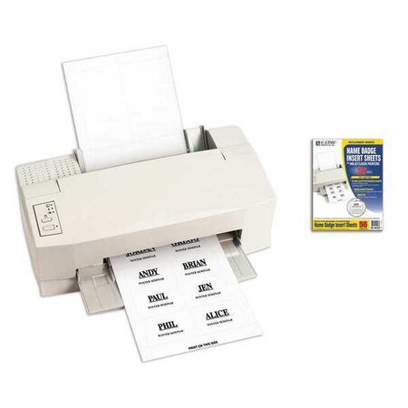 Laser Printer Name Badge Inserts, 8/Sheet, 3 1/2 x 2 1/4, 56/PK (Set of 5 PK)