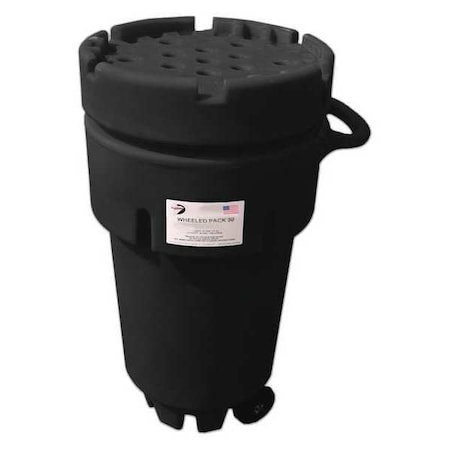 Black Diamond Eco Solutions Open Head Overpack Drum, Polyethylene, 95 gal, Unlined, Black 1095-BD