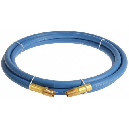 Zoro 1/4" x 3 ft EPDM Coupled Multipurpose Air Hose 250 psi BL G7370925