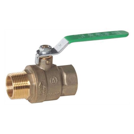 Midwest Control 1/2" MPT xFPT Lead Free Brass Ball Valve G-MBB-50NL