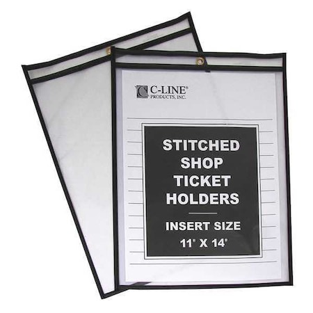C-Line Products 11" x 14" Black Stitched Shop Ticket Holders, 25PK 46114