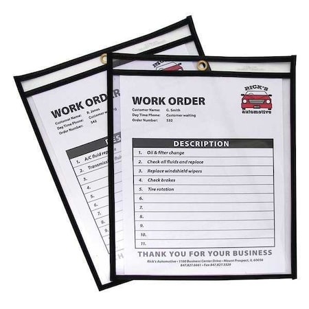 C-Line Products Shop Ticket Holders, Clear, 8 1/2x11", PK25 46911