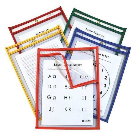 C-Line Products Dry Erase Pocket 9 x 12", Assorted Colors, PK25 42620