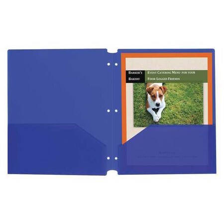 C-Line Products Two Pocket Folder, 3Hole, Blue, PK25 32935