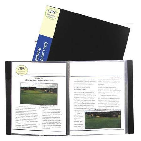 12-Pocket Bound Sheet Protector Presentation Book, Black (Set of 6 Books)