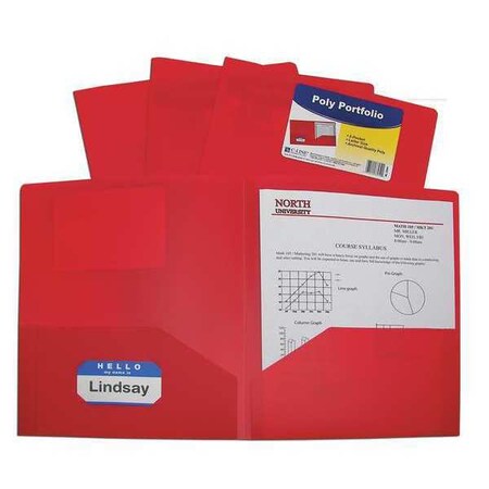 C-Line Products Two Pocket Folder, Red, PK18 33954BNDL18EA