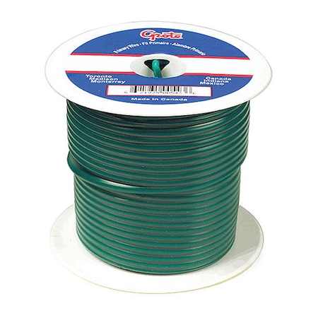 Grote Primary Wire, GPT, 10 AWG, Copper, Green, PVC Jacket, Stranded 87-5006