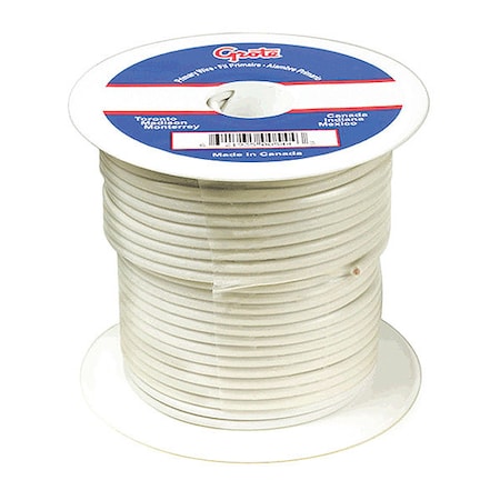 Grote Primary Wire, GPT, 10 AWG, Copper, White, PVC Jacket, Stranded 87-5007