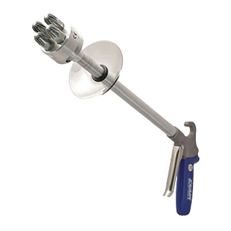 Exair Safety Air Gun, 56 CFM, 12" Ext, Shield 1240-12-CS