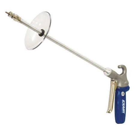 Exair Safety Air Gun, 4.9 CFM, 60" Ext, Shield, Max. dBA: 68 1297SS-60-CS