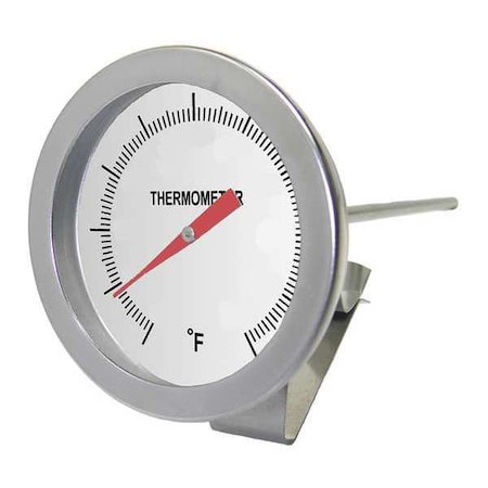 Pic Gauges Bimetal, 2" Dial, 50/550degF, 8"Stem w/Clip B2B8-R-CLIP