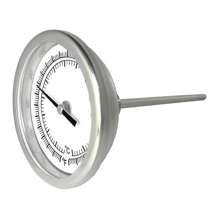 Pic Gauges Bimetal, 3"Dial, 200/1000degF/C, 6"StemBack B3B6-TT