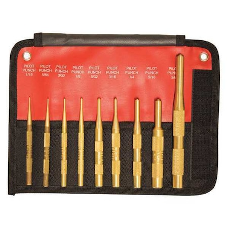 Mayhew Brass Pilot Punch Set, 9pcs 61367