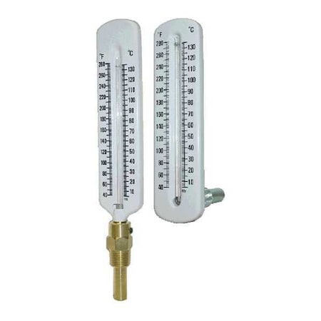 Pic Gauges Thermometer, 5", 40/280degF, 2"Stem Brass 162F