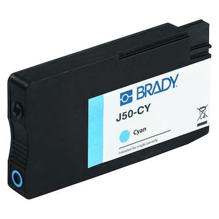 Brady Ink Cartridge, Cyan, J5000 Series J50-CY