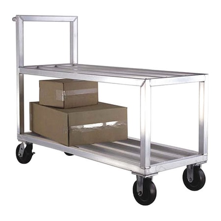 New Age Industrial Mobile Truck, Aluminum, 3000 lb. Load Capacity, 2 Shelves, 59-1/2" L, 21" W, 44" H NS557